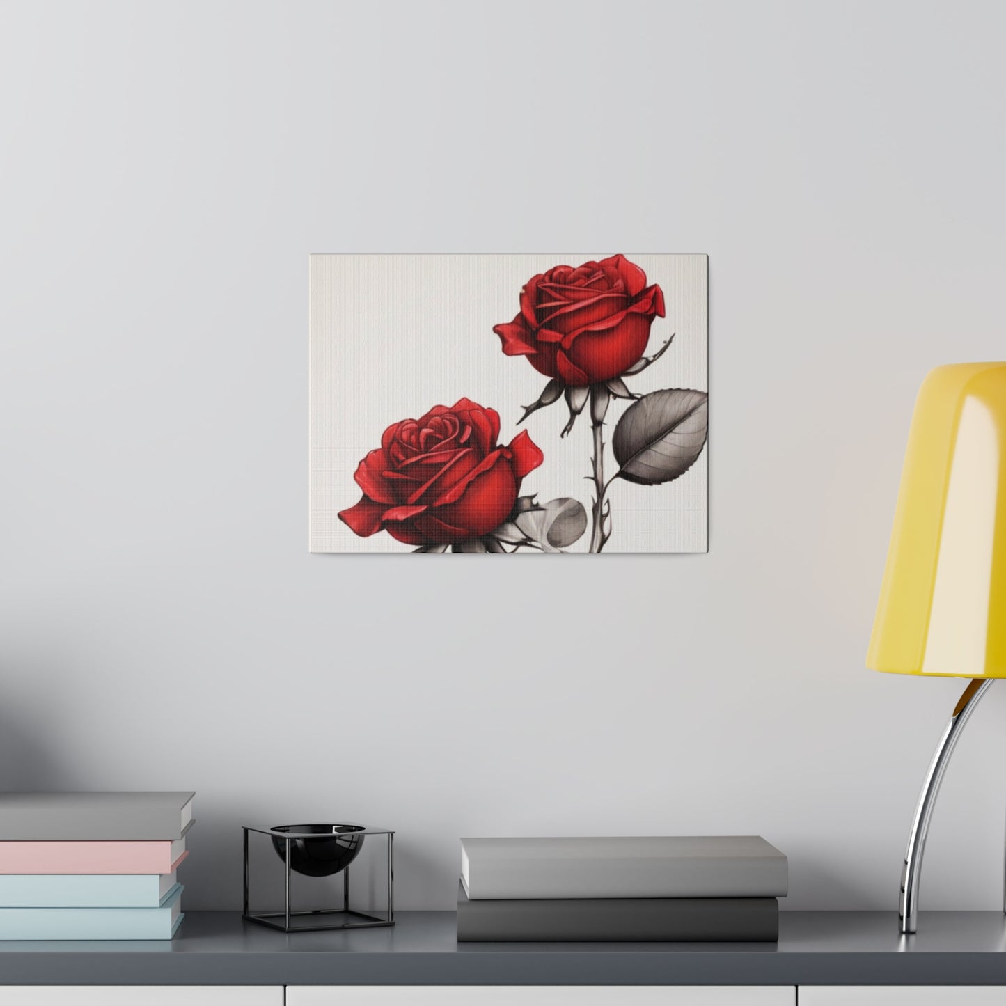 Red Rose Duo - Matte Canvas, Stretched, 0.75"