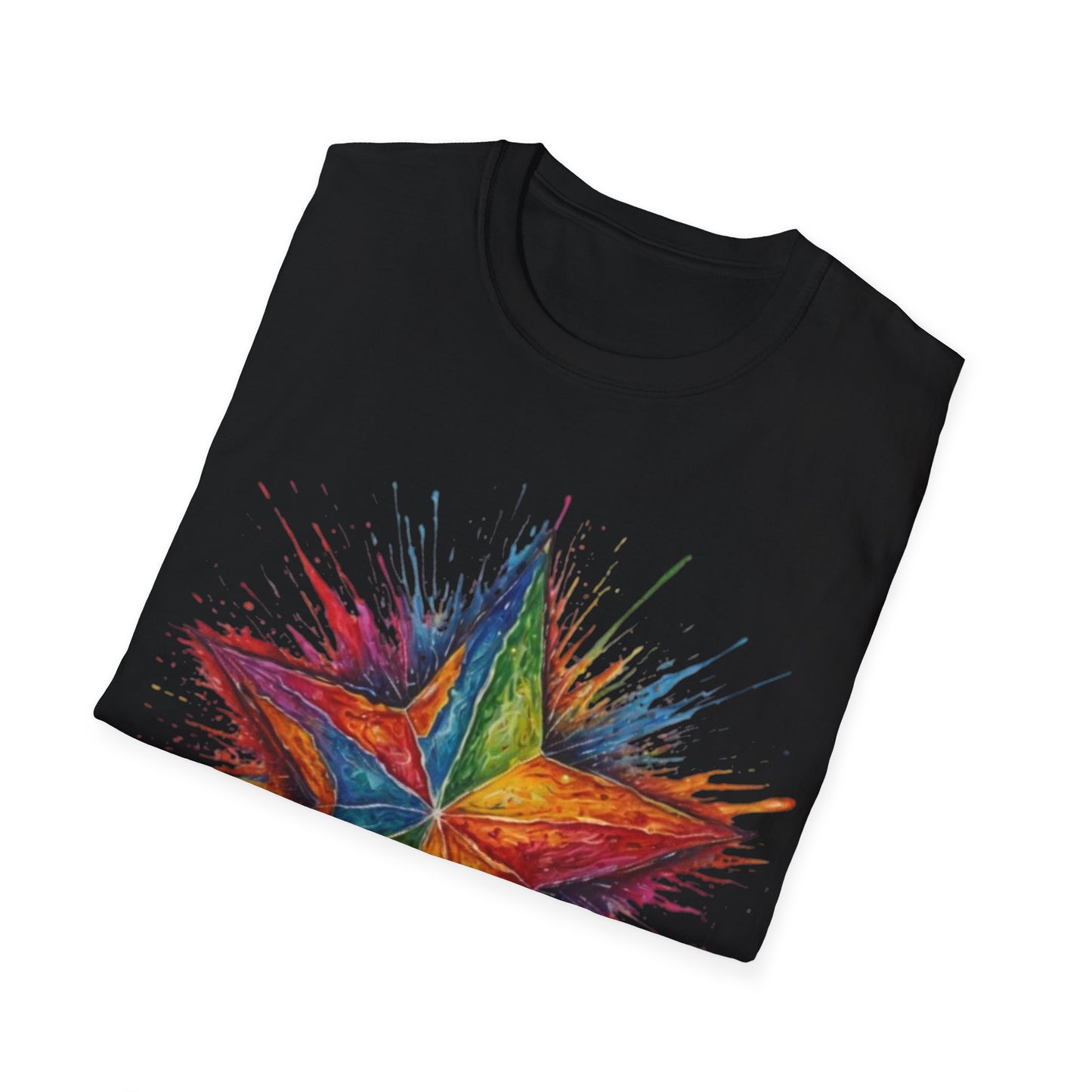 Burning Multicoloured Star - Unisex T-Shirt