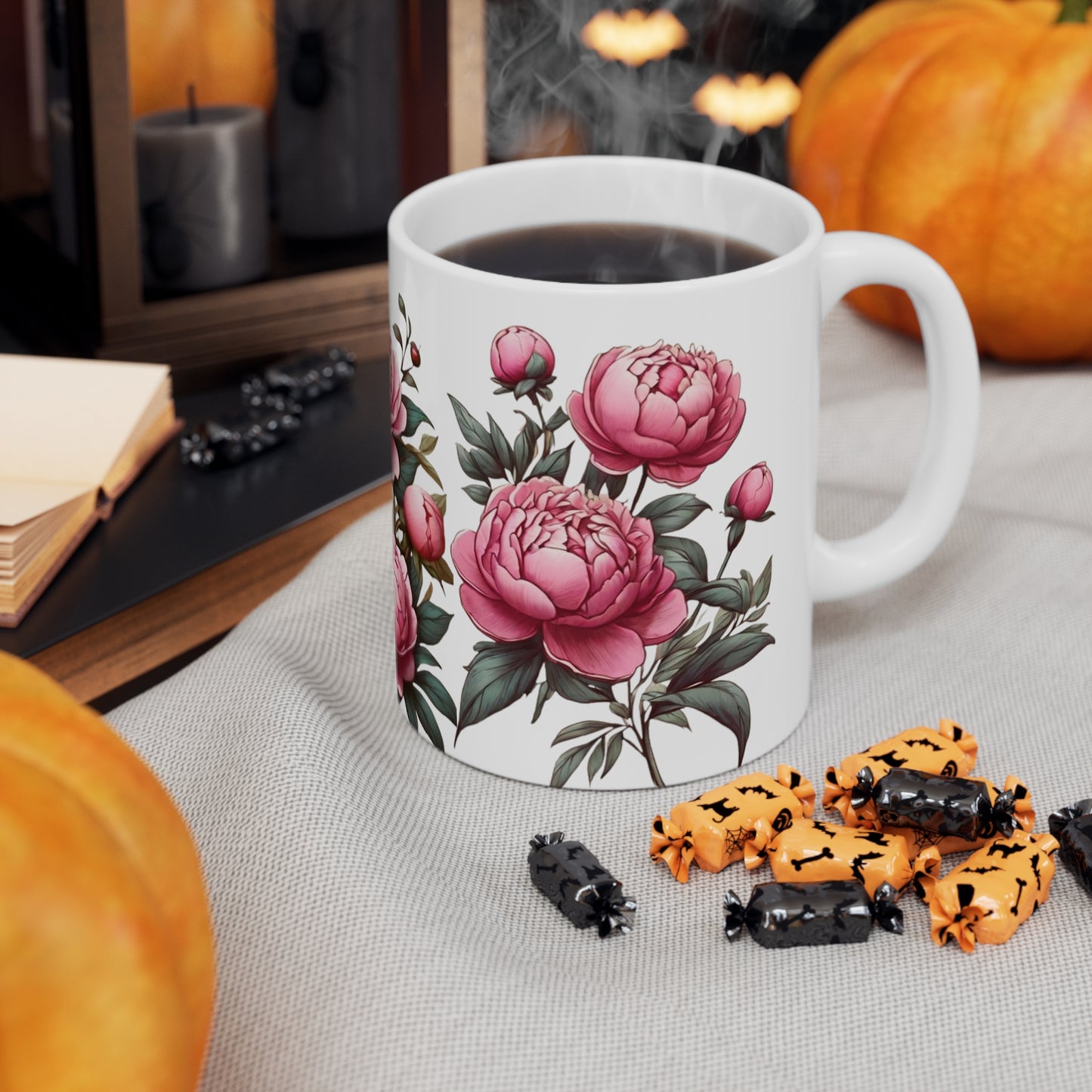 Peonies Flower Mug - Ceramic Coffee Mug 11oz