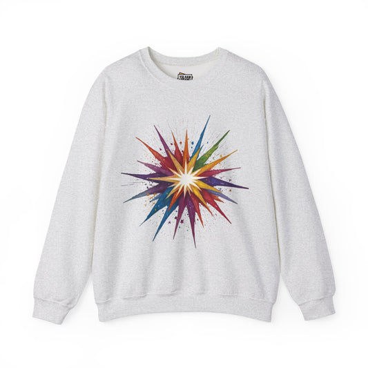 Colourful Exploding Star - Unisex Crewneck Sweatshirt