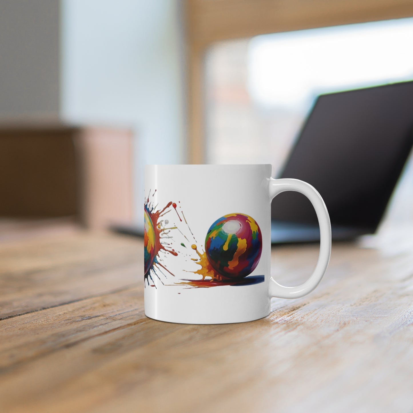 Messy Splatter Painted Cannonballs Mug - Ceramic Coffee Mug 11oz