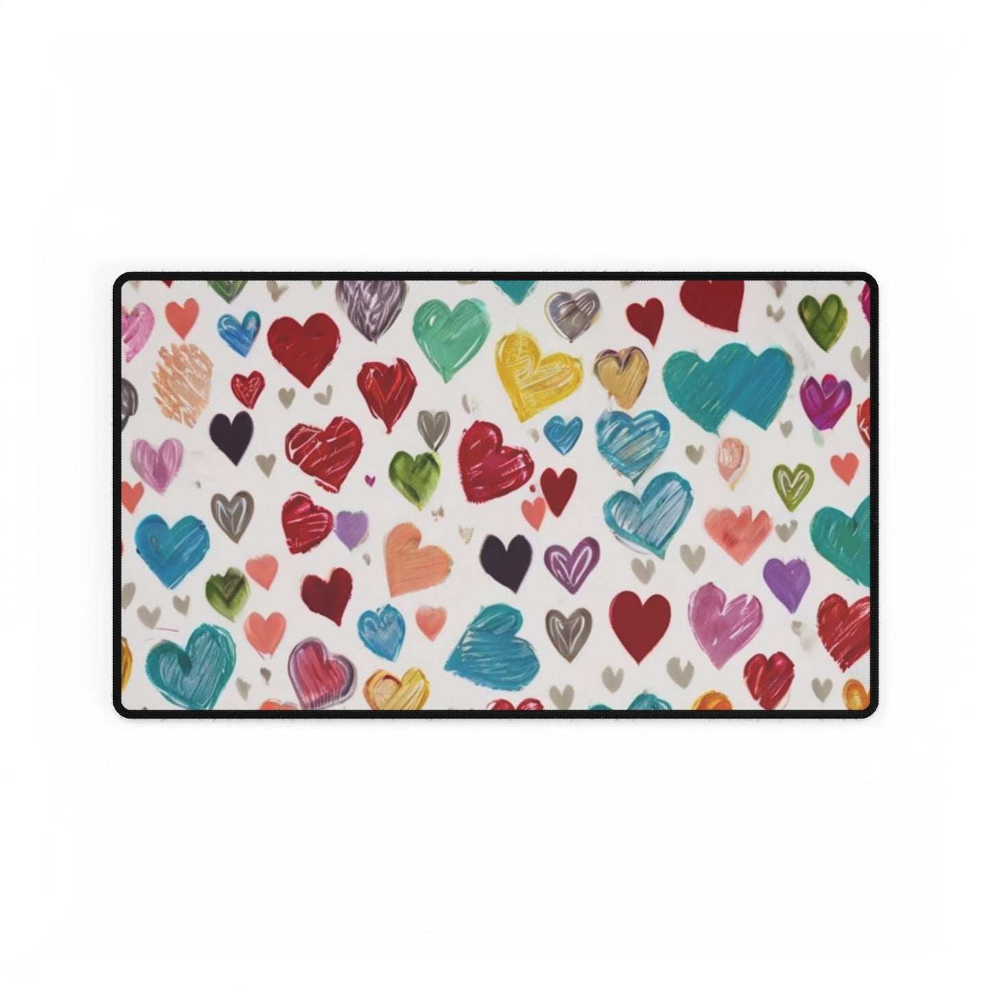 Sketched Colourful Small Love Hearts - Desk Mats