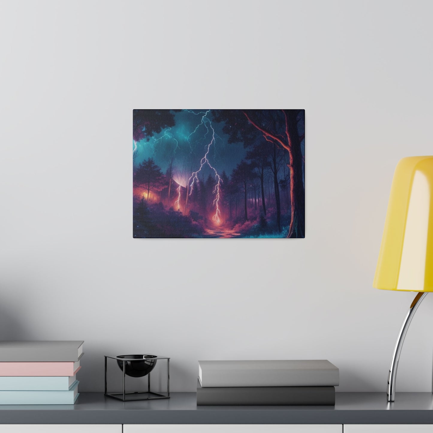 Lightning in Forest Art - Matte Canvas, Stretched, 0.75"