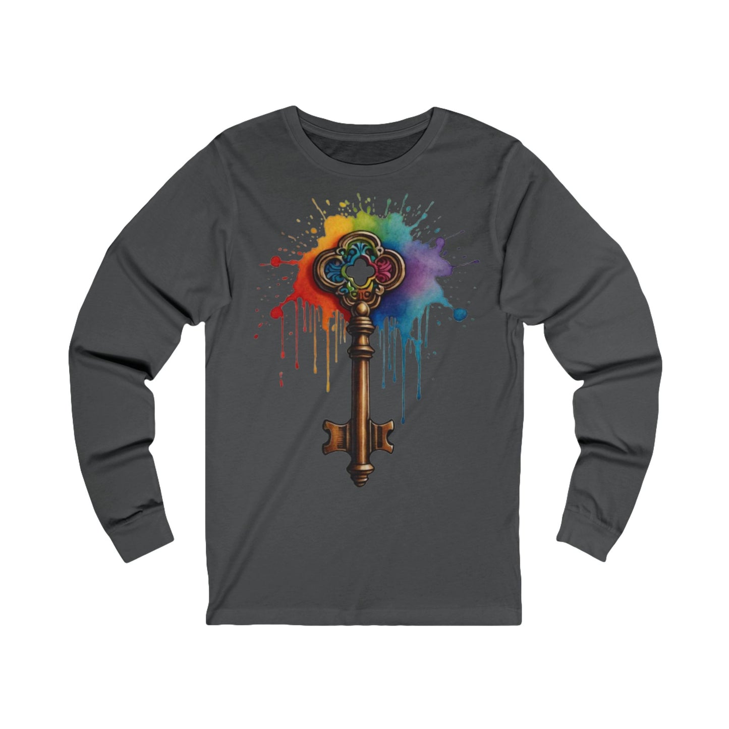 Colourful Messy Skeleton Key - Unisex Long Sleeve Tee