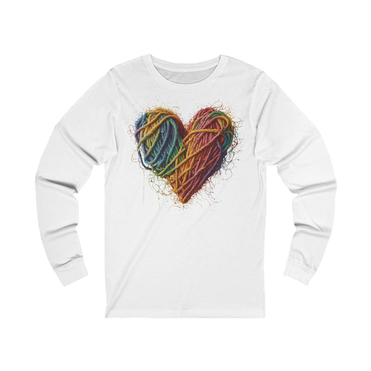 Multicoloured Ropes Love Heart - Unisex Long Sleeve T-Shirt