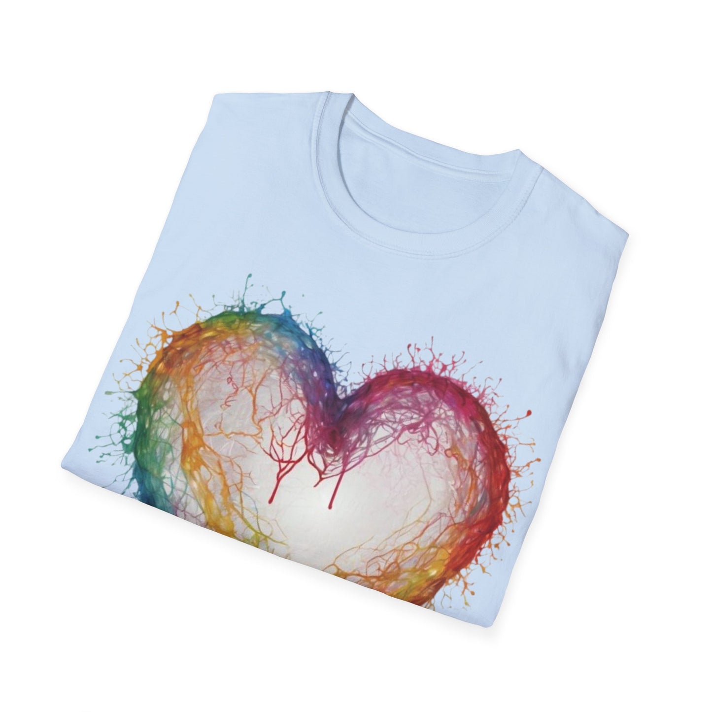 Transparent Colourful Love Heart - Unisex T-Shirt