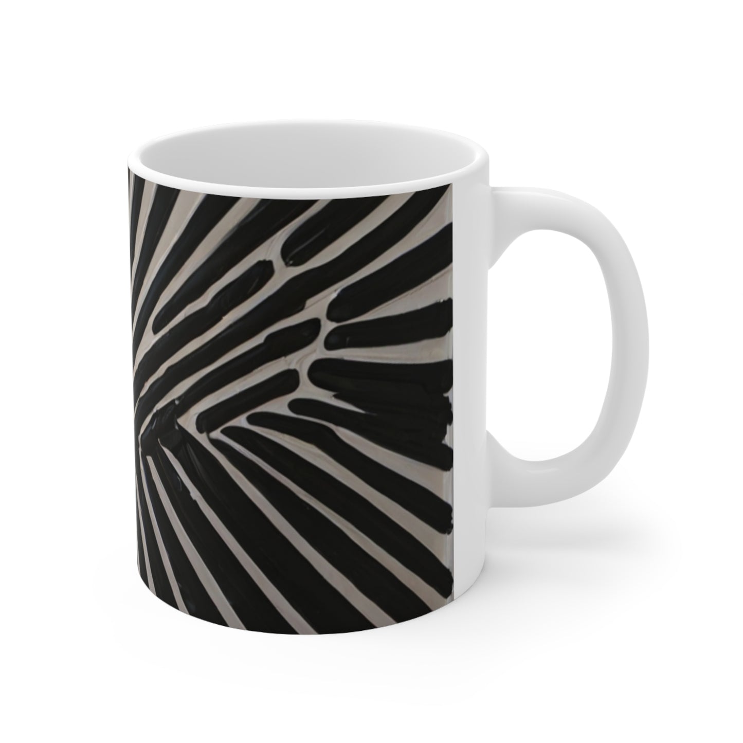 Messy Black Lines Paint Mug - Ceramic Coffee Mug 11oz