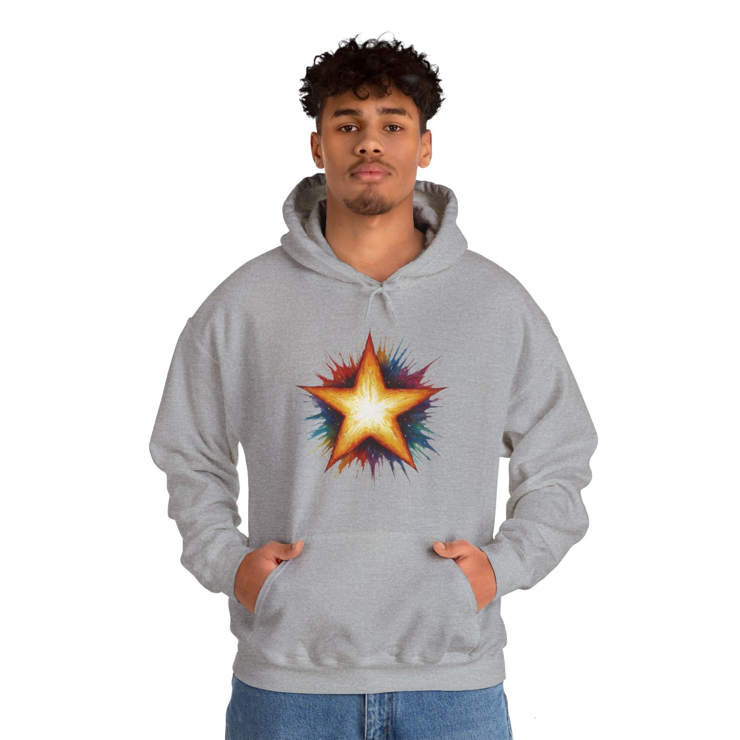 Burning Golden Star - Unisex Hooded Sweatshirt