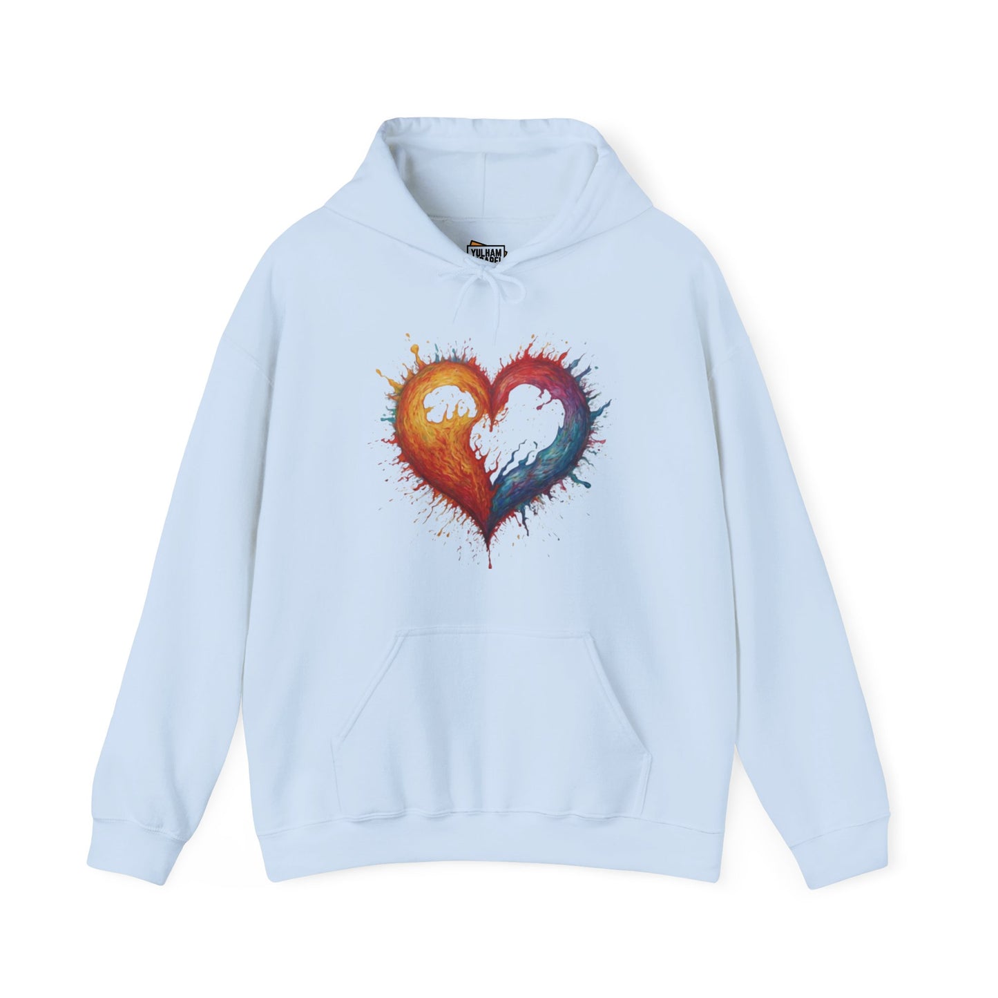 Colourful Burning Love Heart - Unisex Hooded Sweatshirt