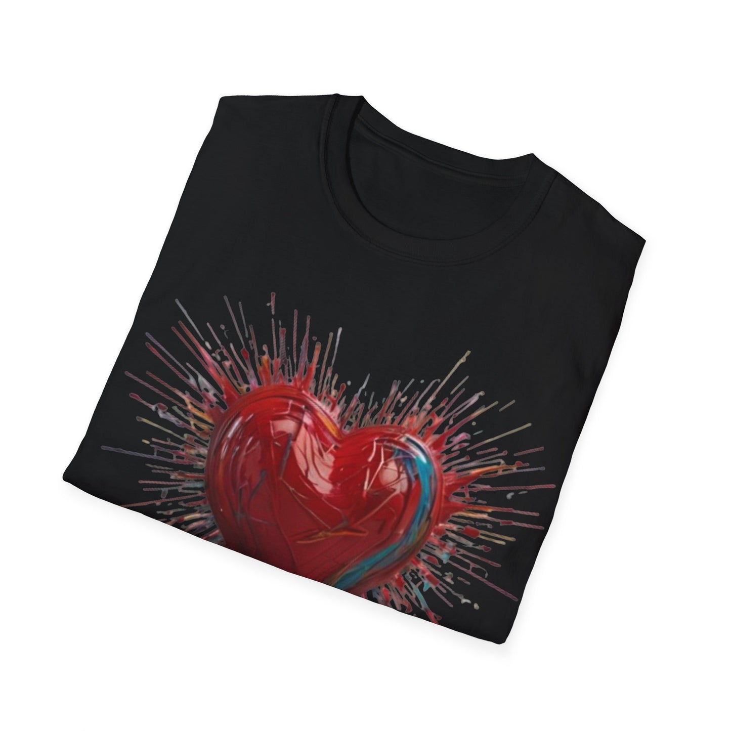 Messy Red Exploding Love Heart - Unisex T-Shirt