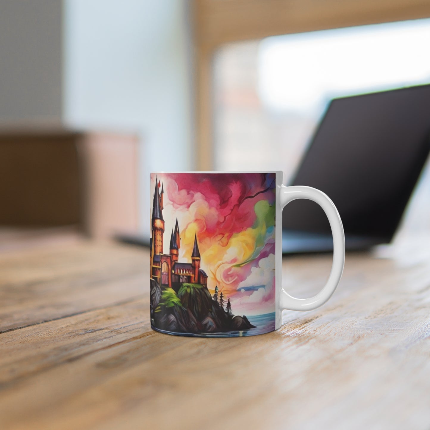 Colourful Hogwarts Castle Artwork - Ceramic Coffee Mug 11oz