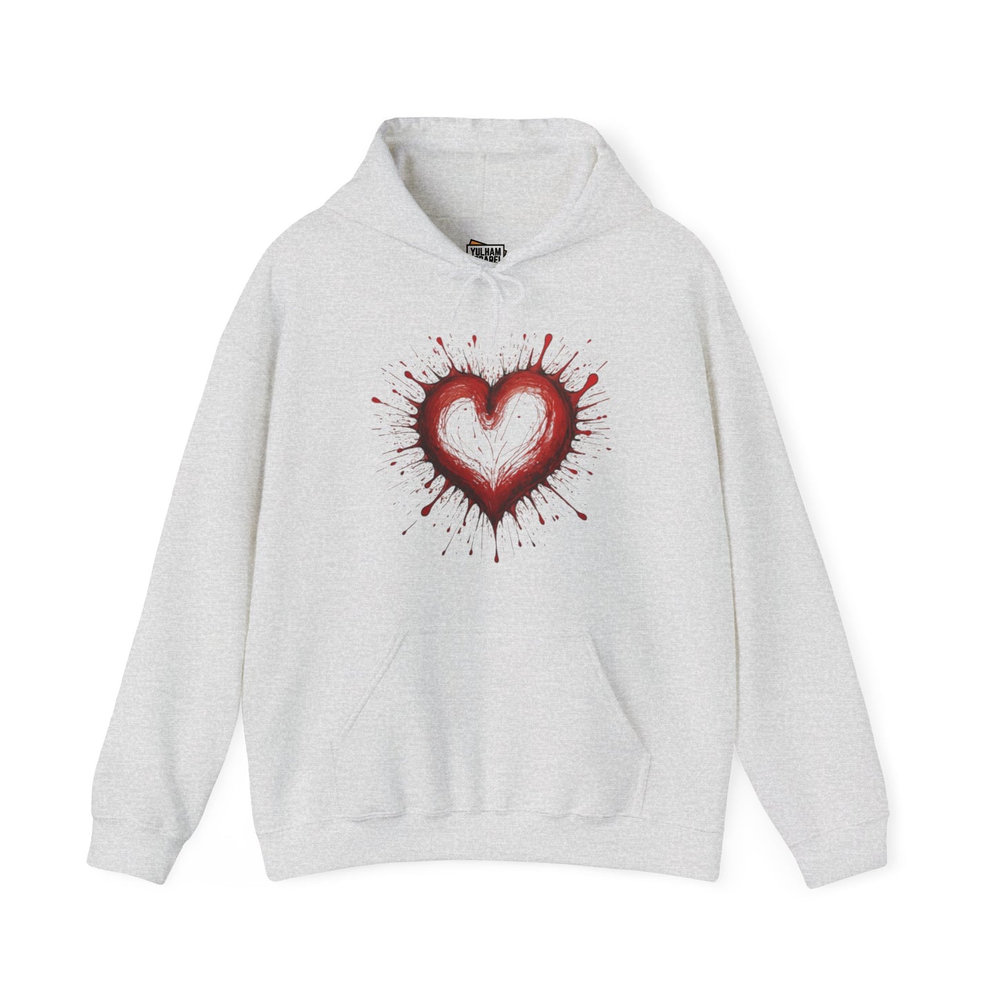 Messy Red Love Heart - Unisex Hooded Sweatshirt