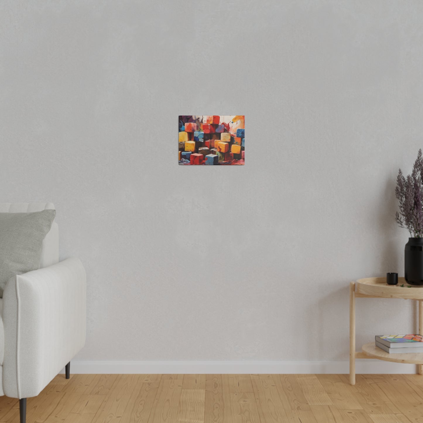 Messy Colourful Cubes - Matte Canvas, Stretched, 0.75"