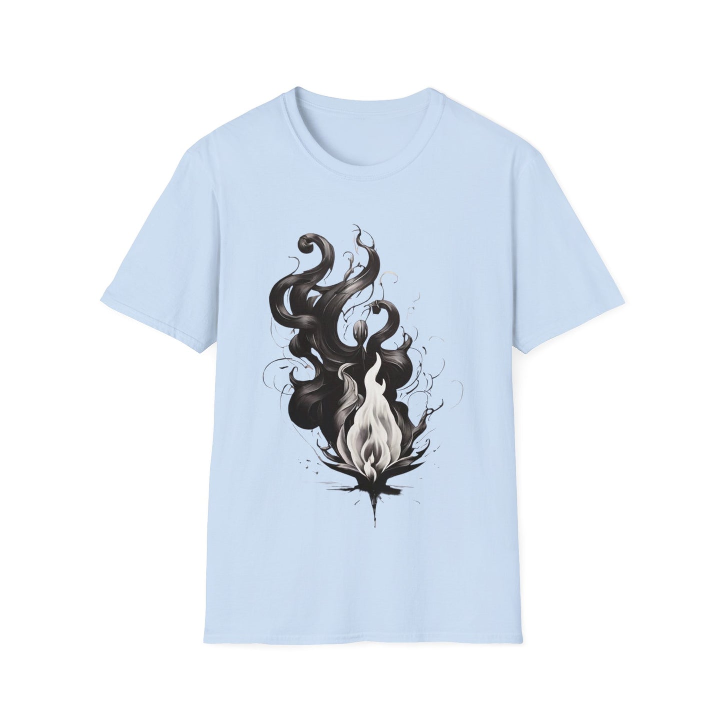 Black and White Flame - Unisex T-Shirt