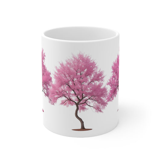 Pink Trees Mug - Ceramic Coffee Mug 11oz