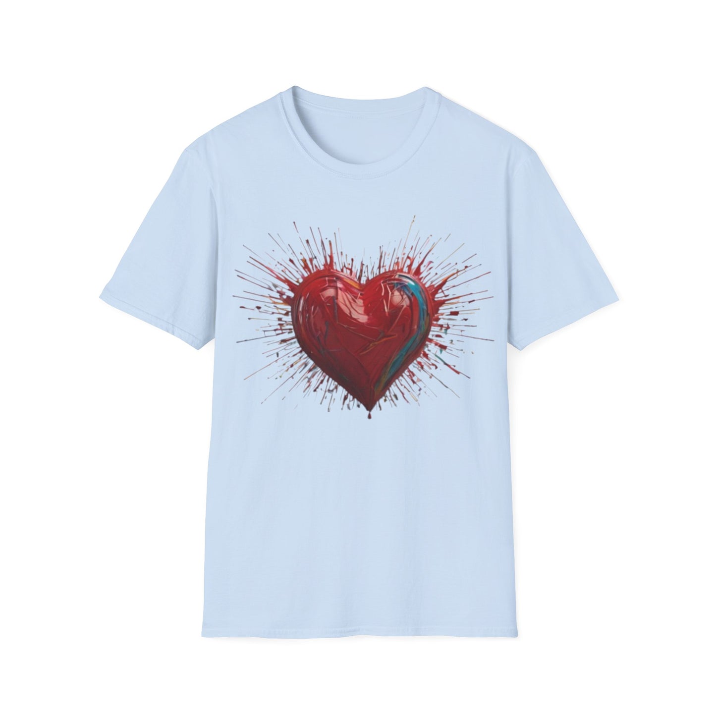 Messy Red Exploding Love Heart - Unisex T-Shirt