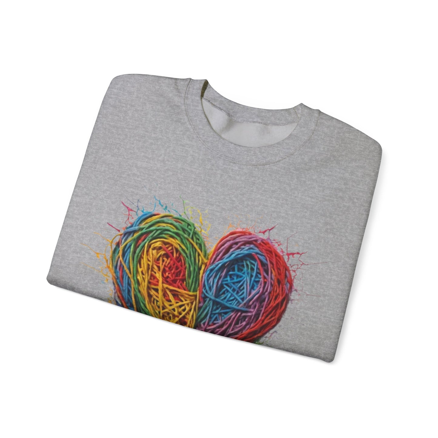 Multicoloured Scoubidou Love Heart - Unisex Crewneck Sweatshirt