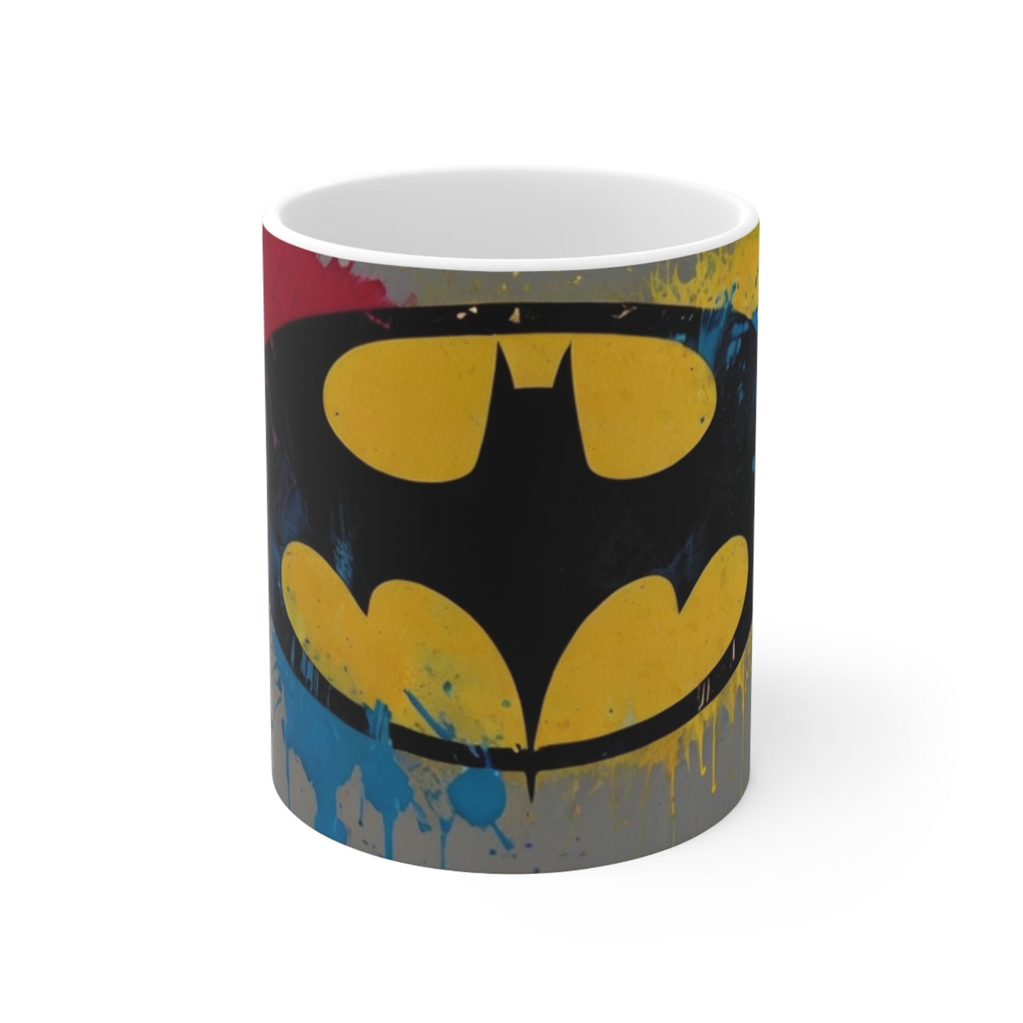 Messy Paint Batman Logo - Ceramic Coffee Mug 11oz