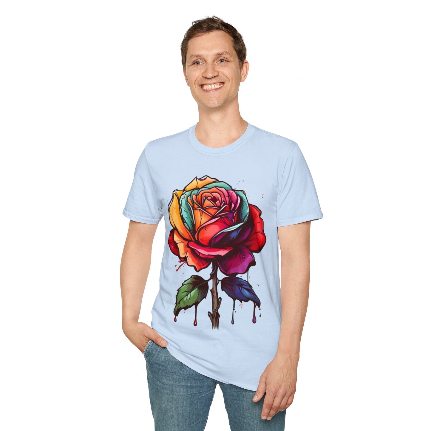 Large Colourful Rose - Unisex T-Shirt