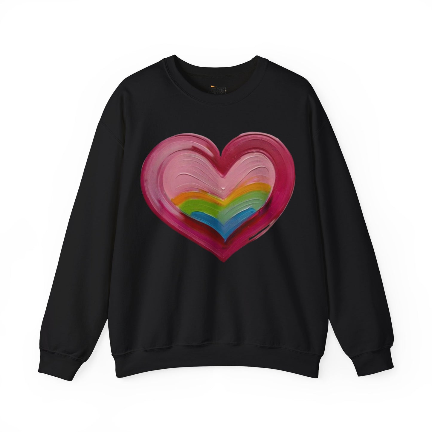 Pink Painted Love Heart - Unisex Crewneck Sweatshirt