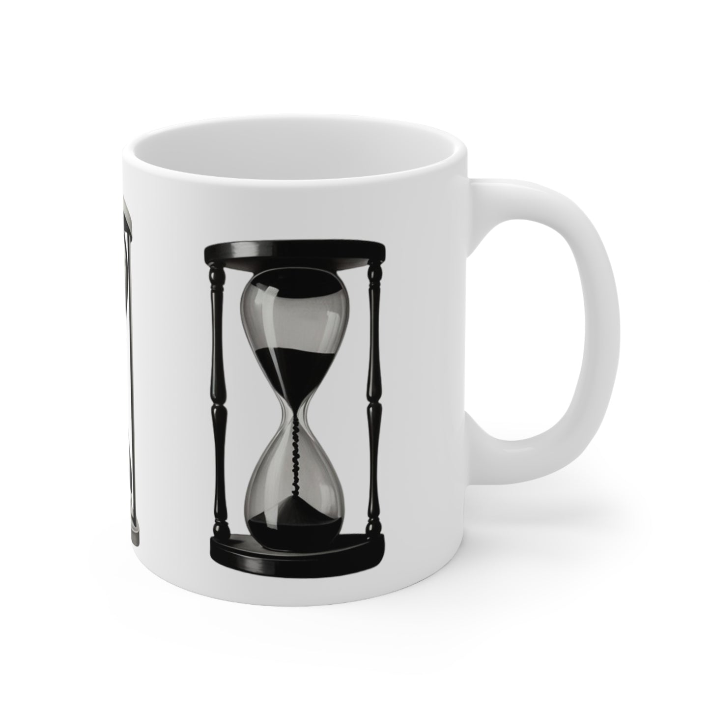 Black and White Hourglass Mug - Ceramic Coffee Mug 11oz