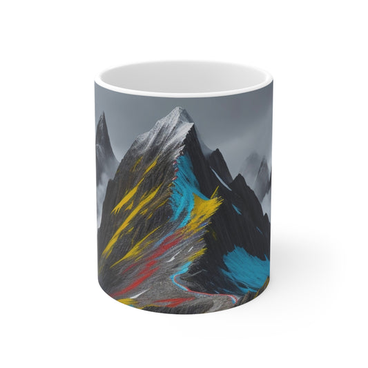 Colourful Scenic Mountain Mug - Ceramic Coffee Mug 11oz