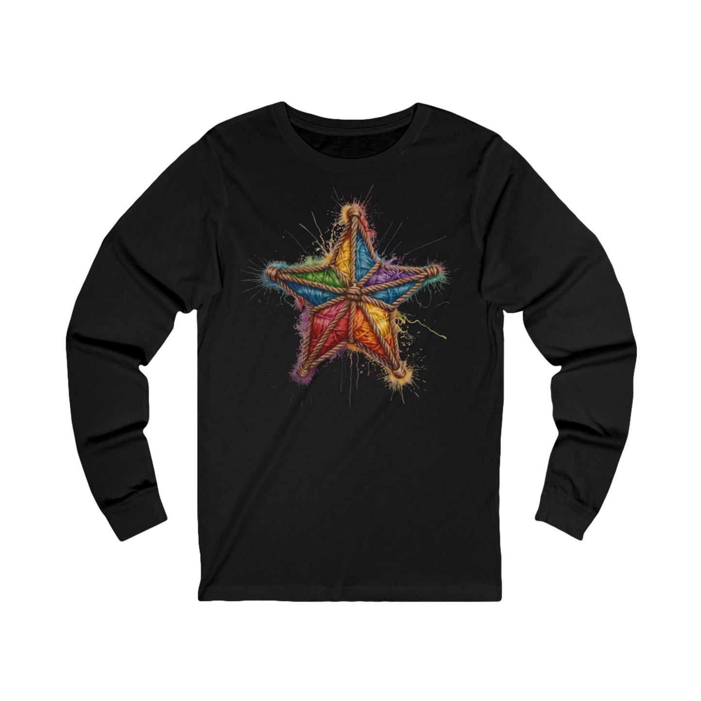 Multicoloured Star Rope Pattern - Unisex Long Sleeve T-Shirt