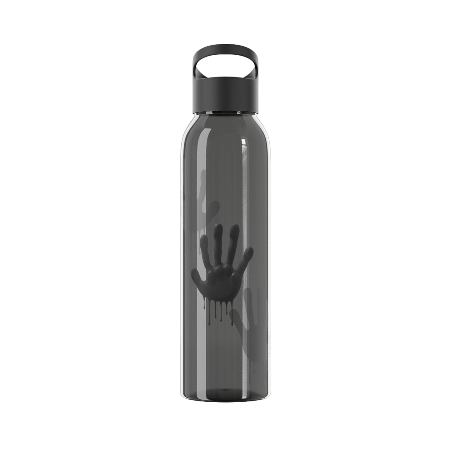 Black Hand Print Art - Sky Water Bottle