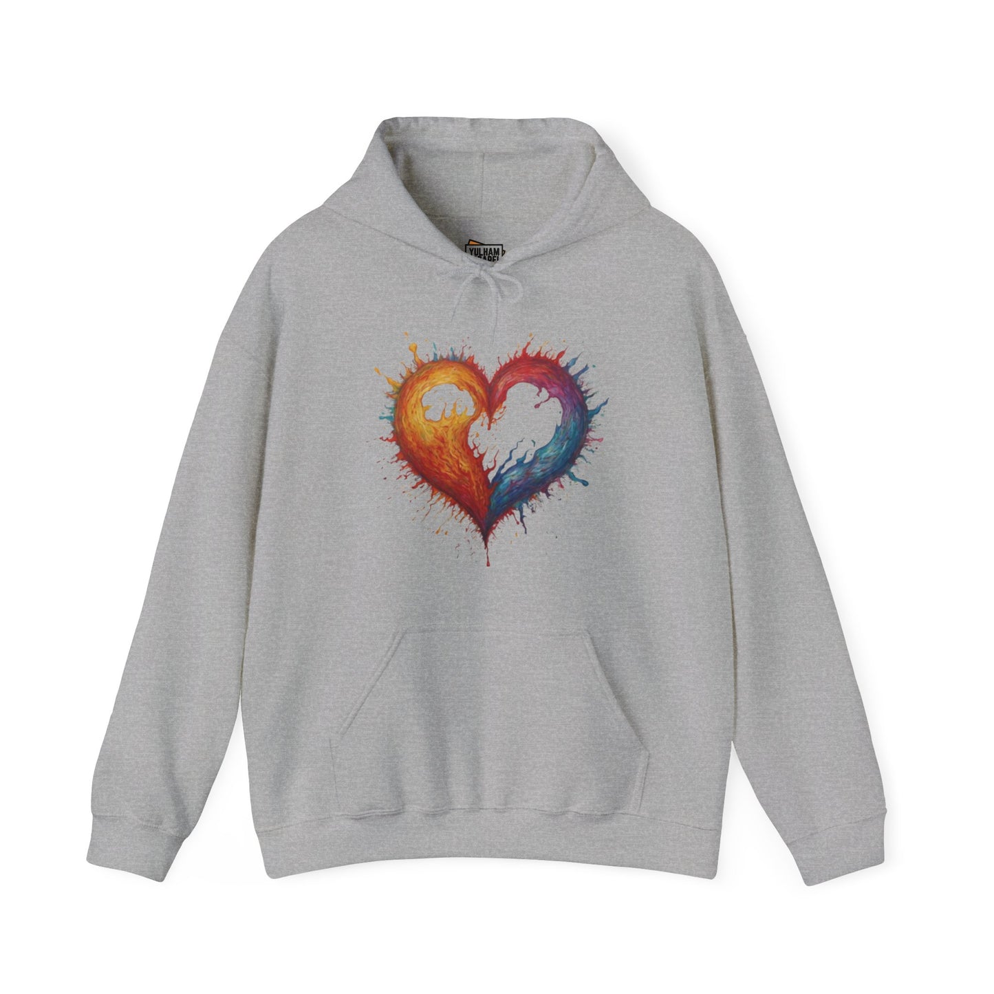 Colourful Burning Love Heart - Unisex Hooded Sweatshirt