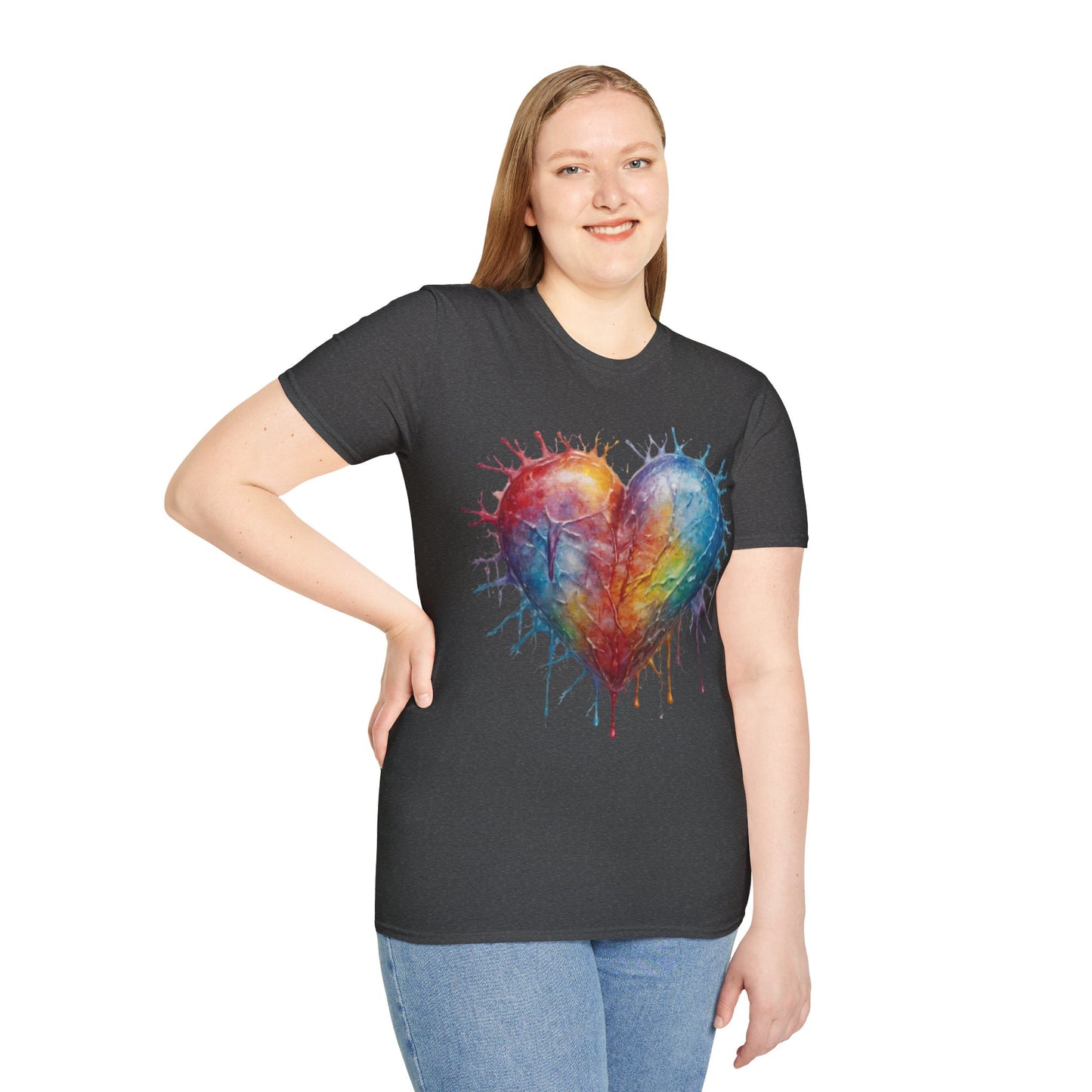 Colourful Messy Frozen Love Heart - Unisex T-Shirt