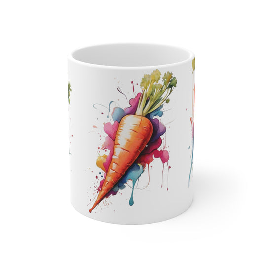 Colourful Carrots Mug - Ceramic Coffee Mug 11oz