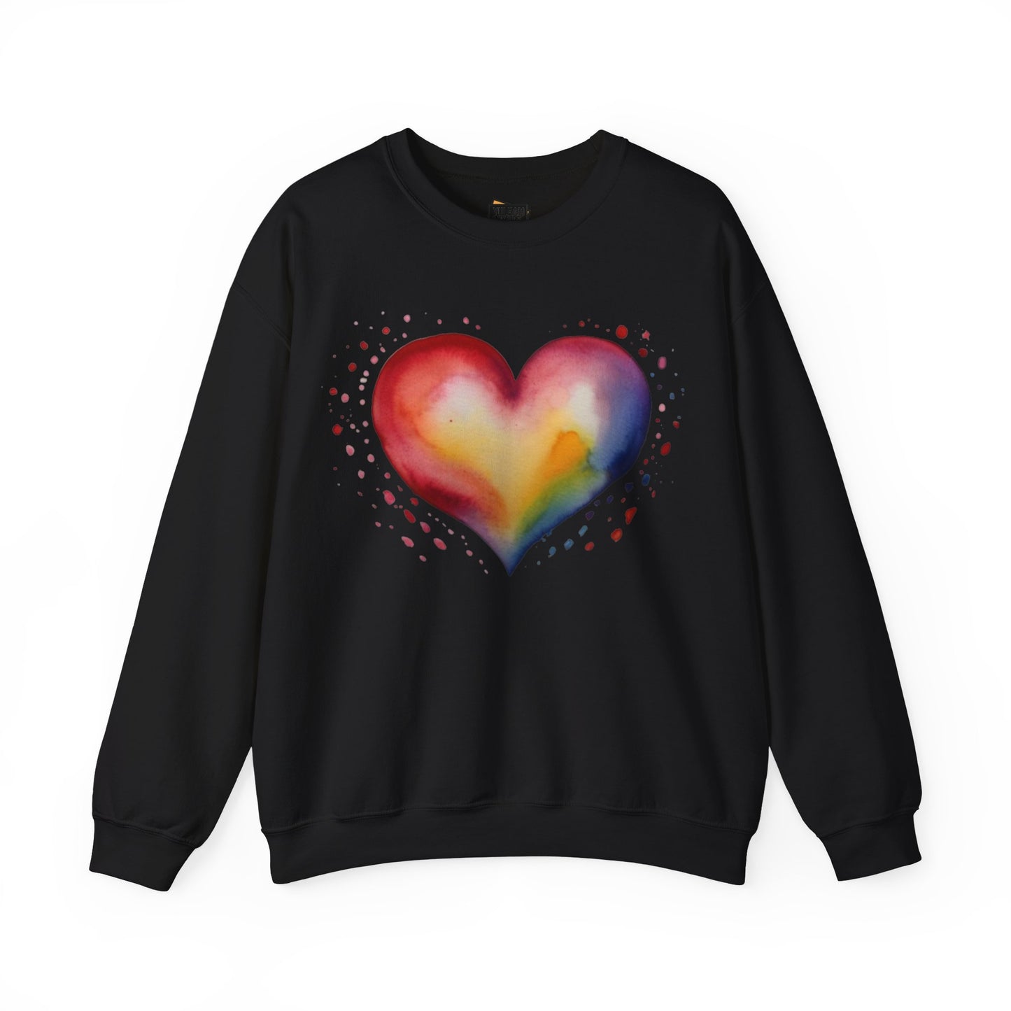 Colourful Watercolour Style Love Heart - Unisex Crewneck Sweatshirt