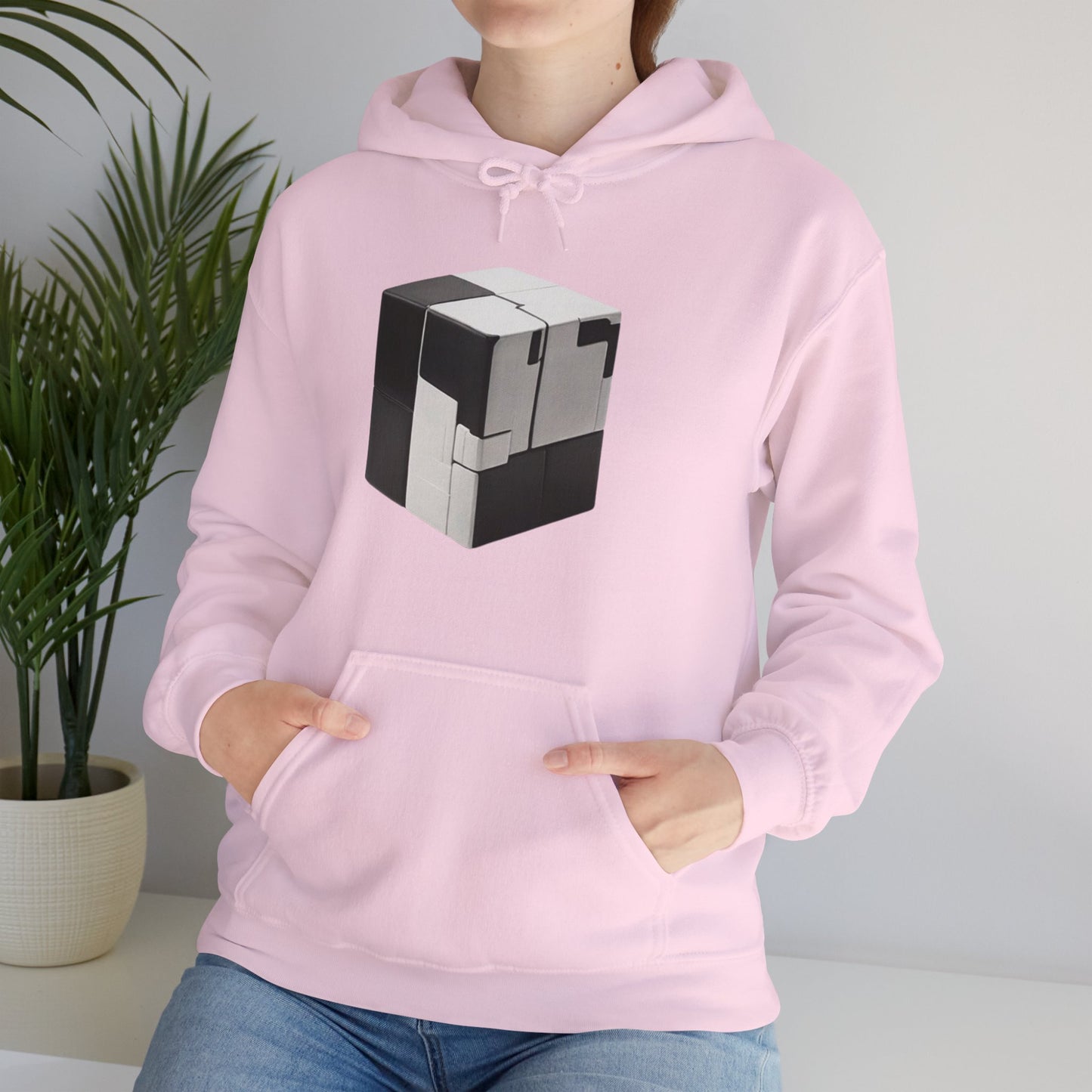 Black and White Cube - Unisex Hooded Sweatshirt