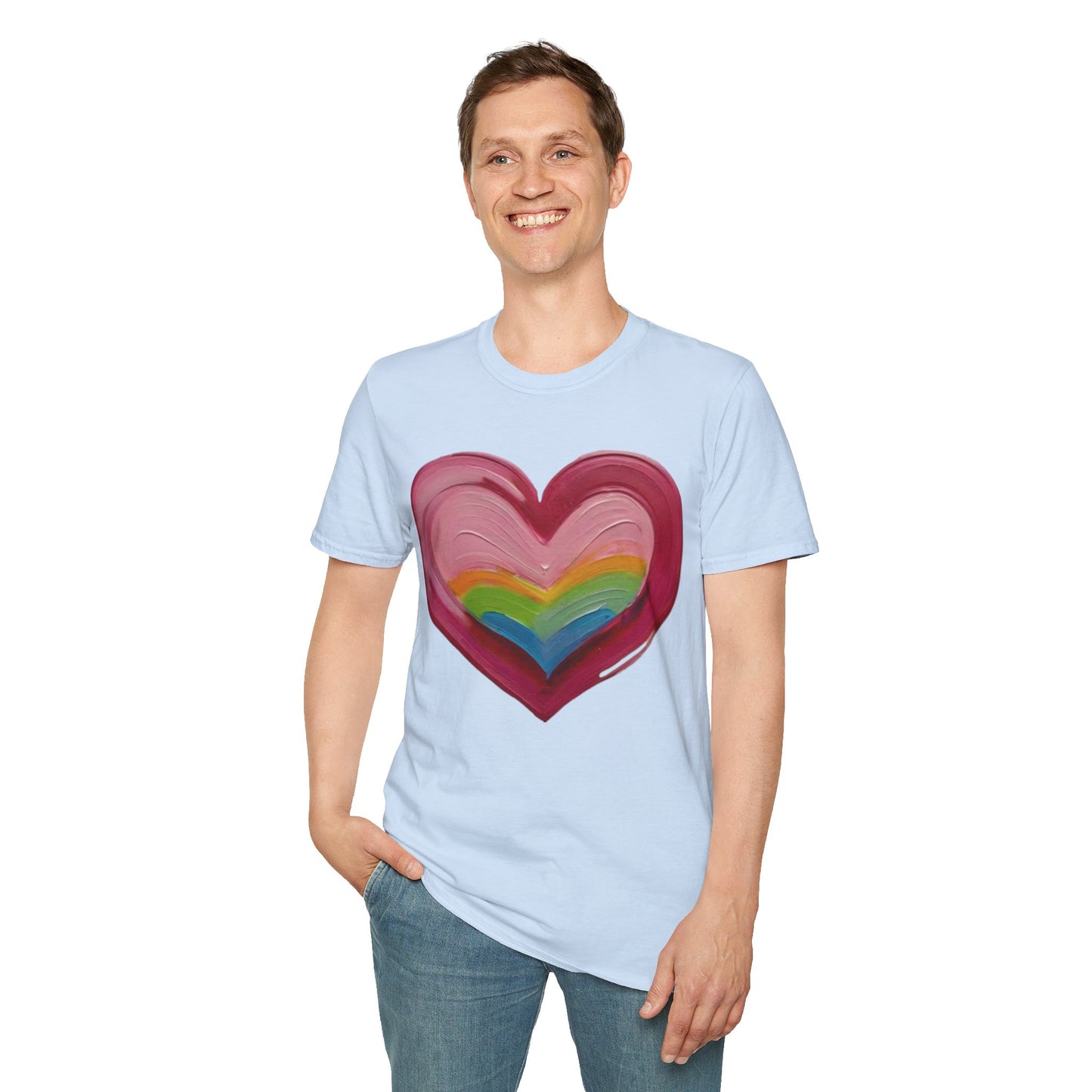 Pink Painted Love Heart - Unisex T-Shirt