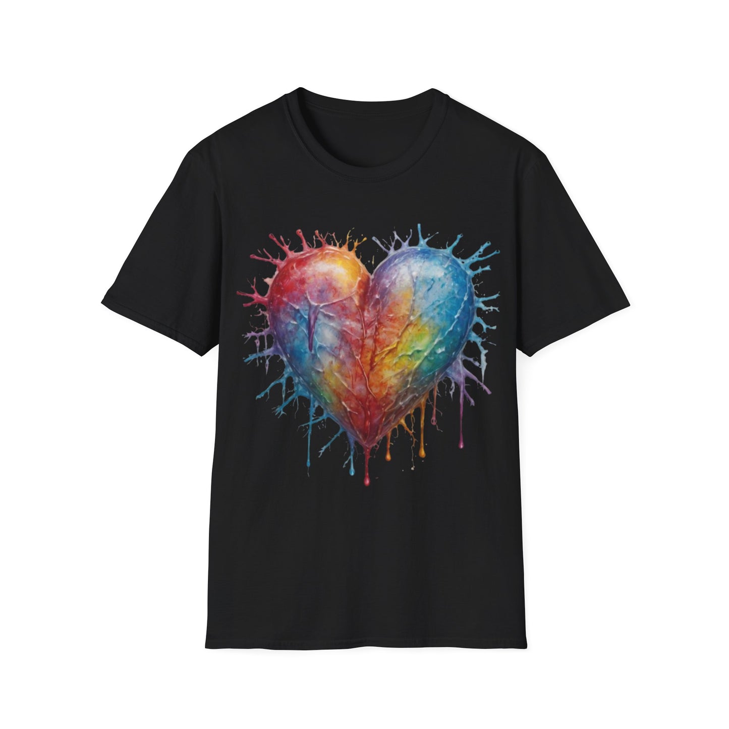 Colourful Messy Frozen Love Heart - Unisex T-Shirt