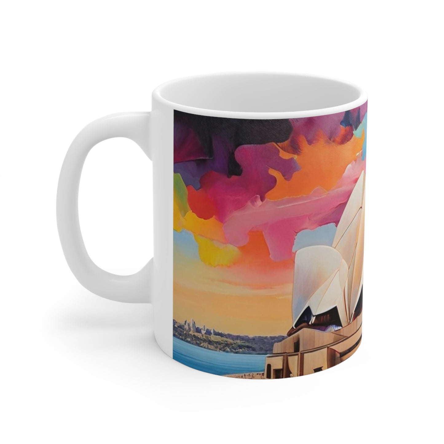 Sydney Opera House Colourful Artwork Mug - Ceramic Coffee Mug 11oz