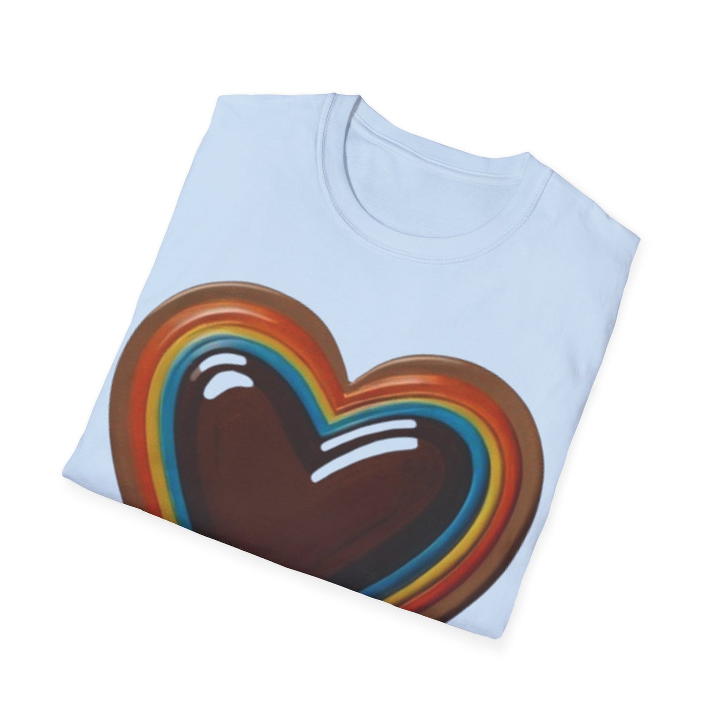 Colourful Brown Love Heart - Unisex T-Shirt