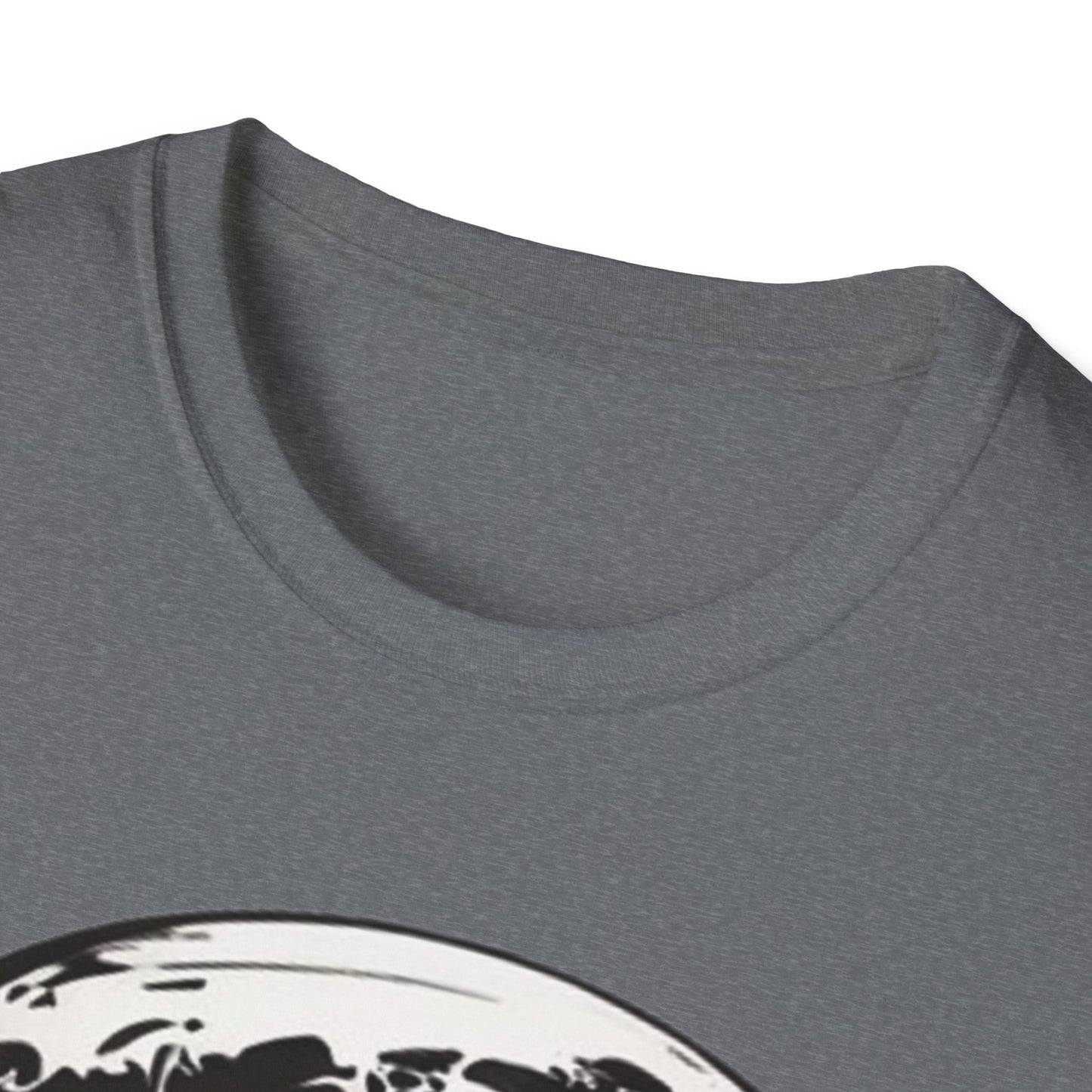 Black and White Earth Sphere Sketch - Unisex T-Shirt