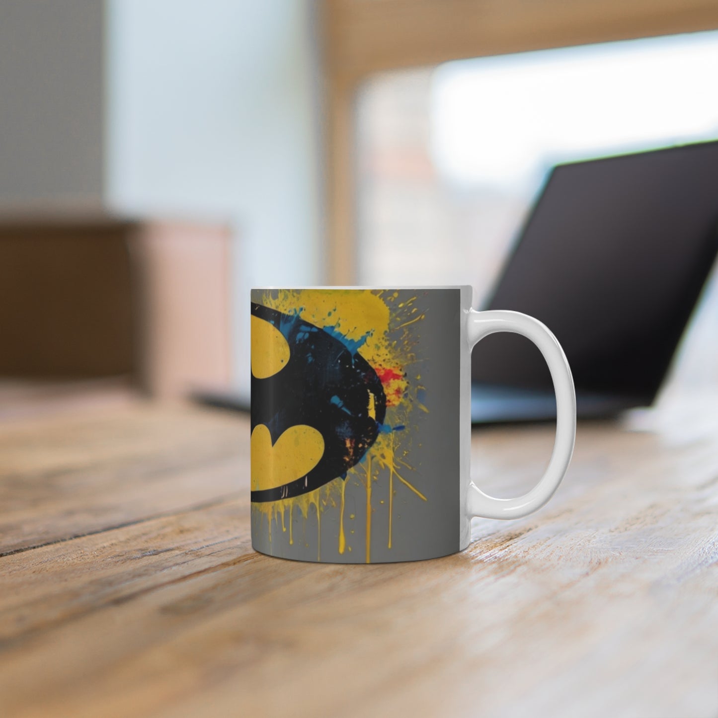 Messy Paint Batman Logo - Ceramic Coffee Mug 11oz