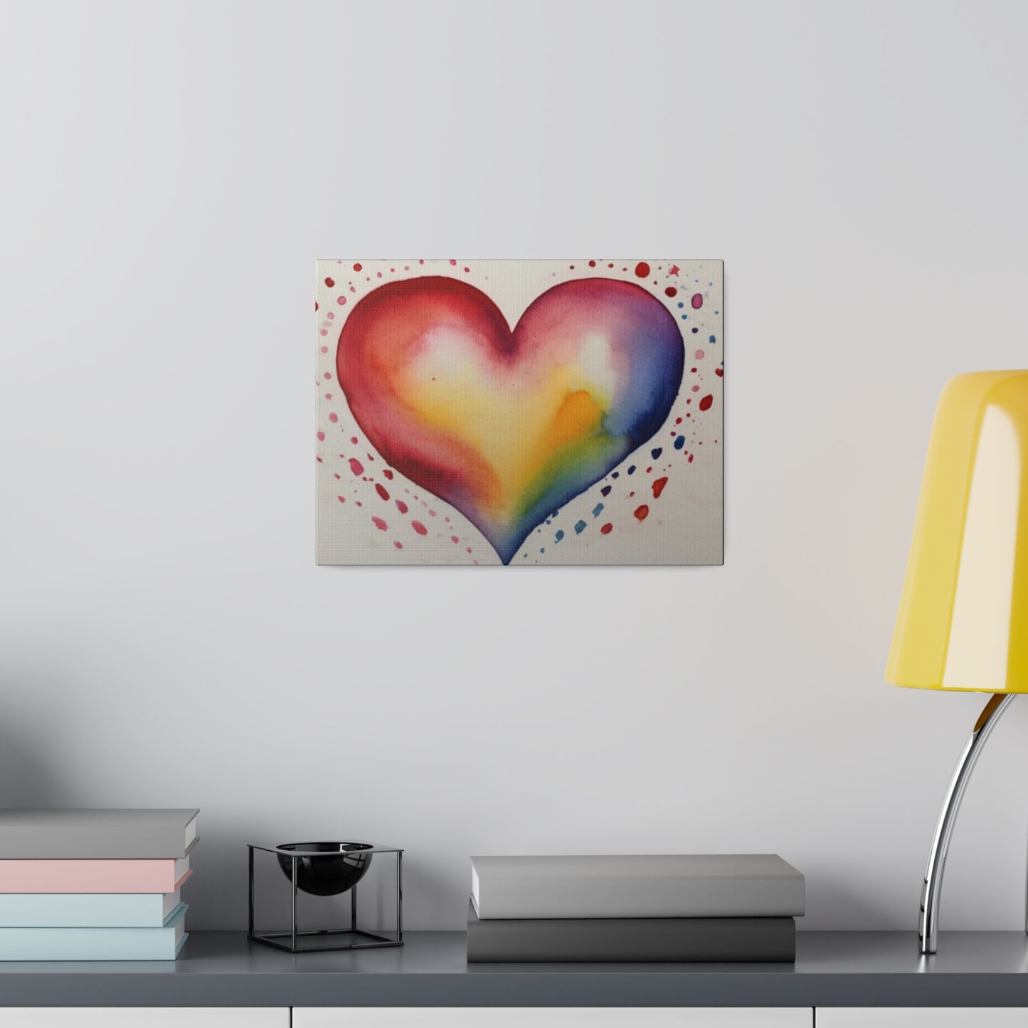 Watercolour Love Heart - Matte Canvas, Stretched, 0.75"