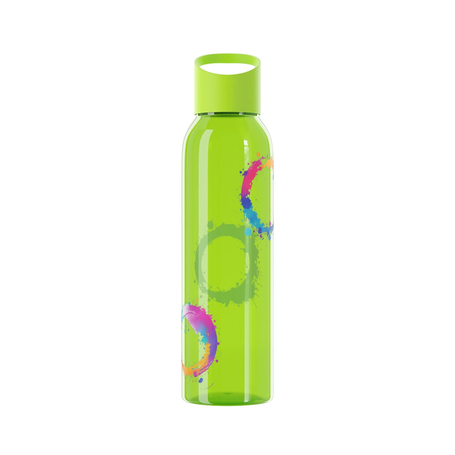 Colourful Circles Paint Art - Sky Water Bottle