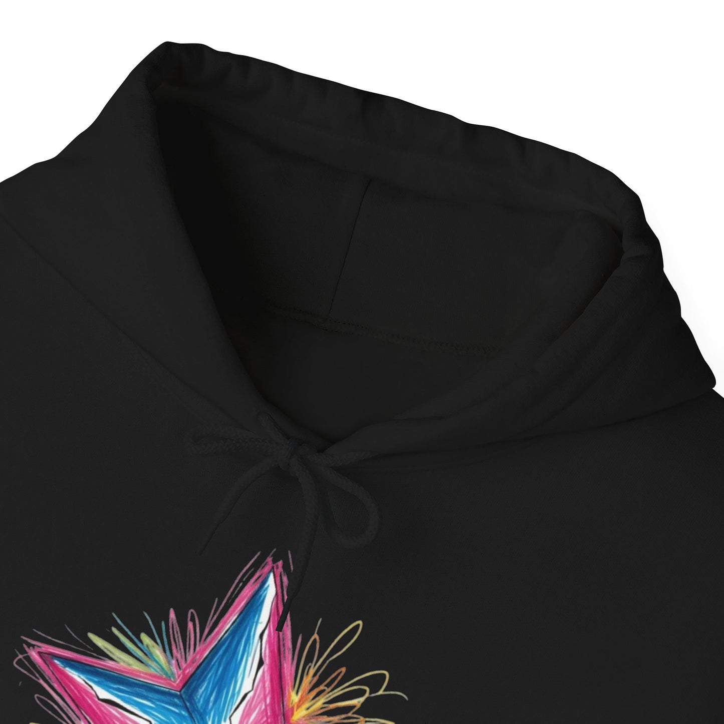 Vibrant Coloured Messy Star - Unisex Hooded Sweatshirt