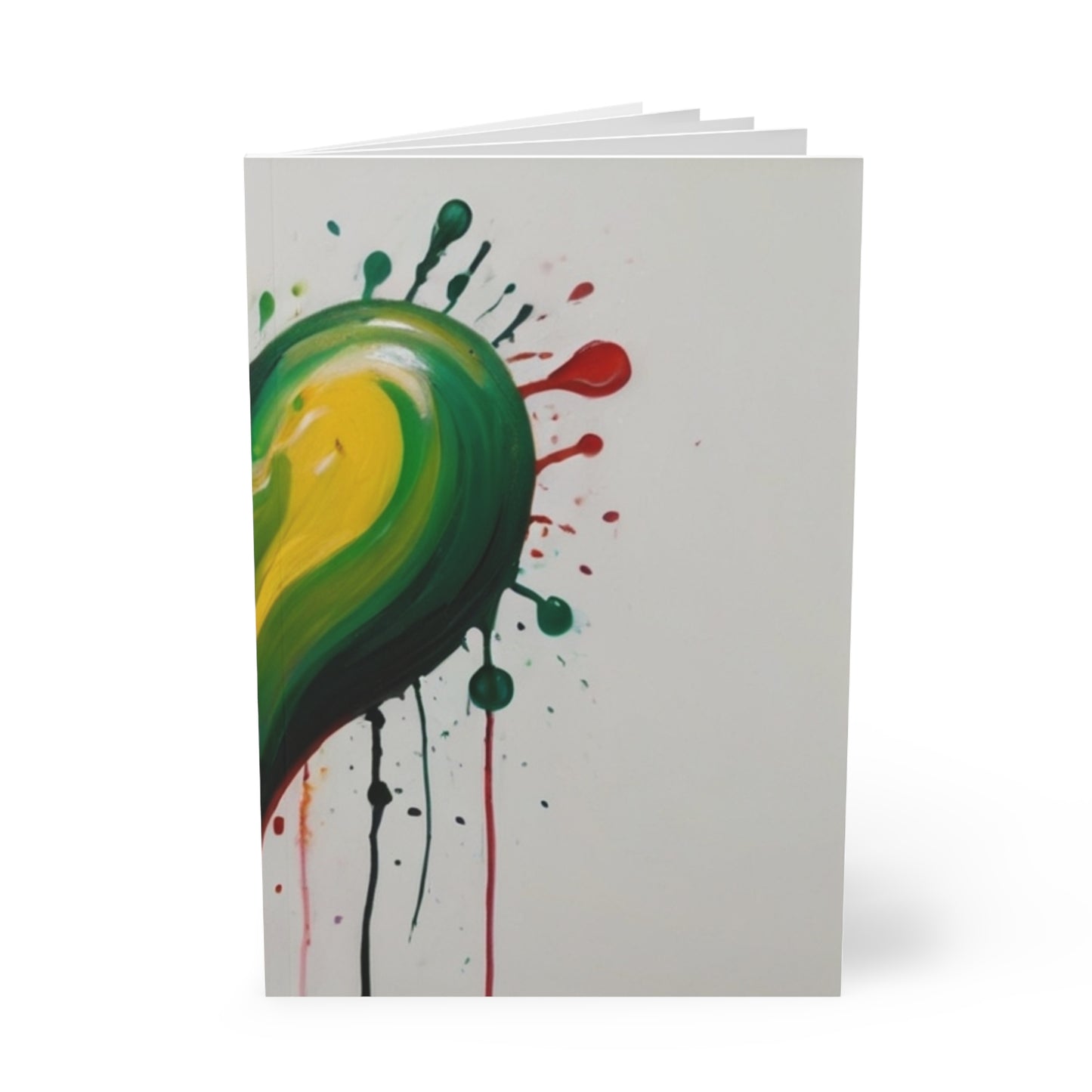 Messy Green Love Heart - Softcover Notebook, A5