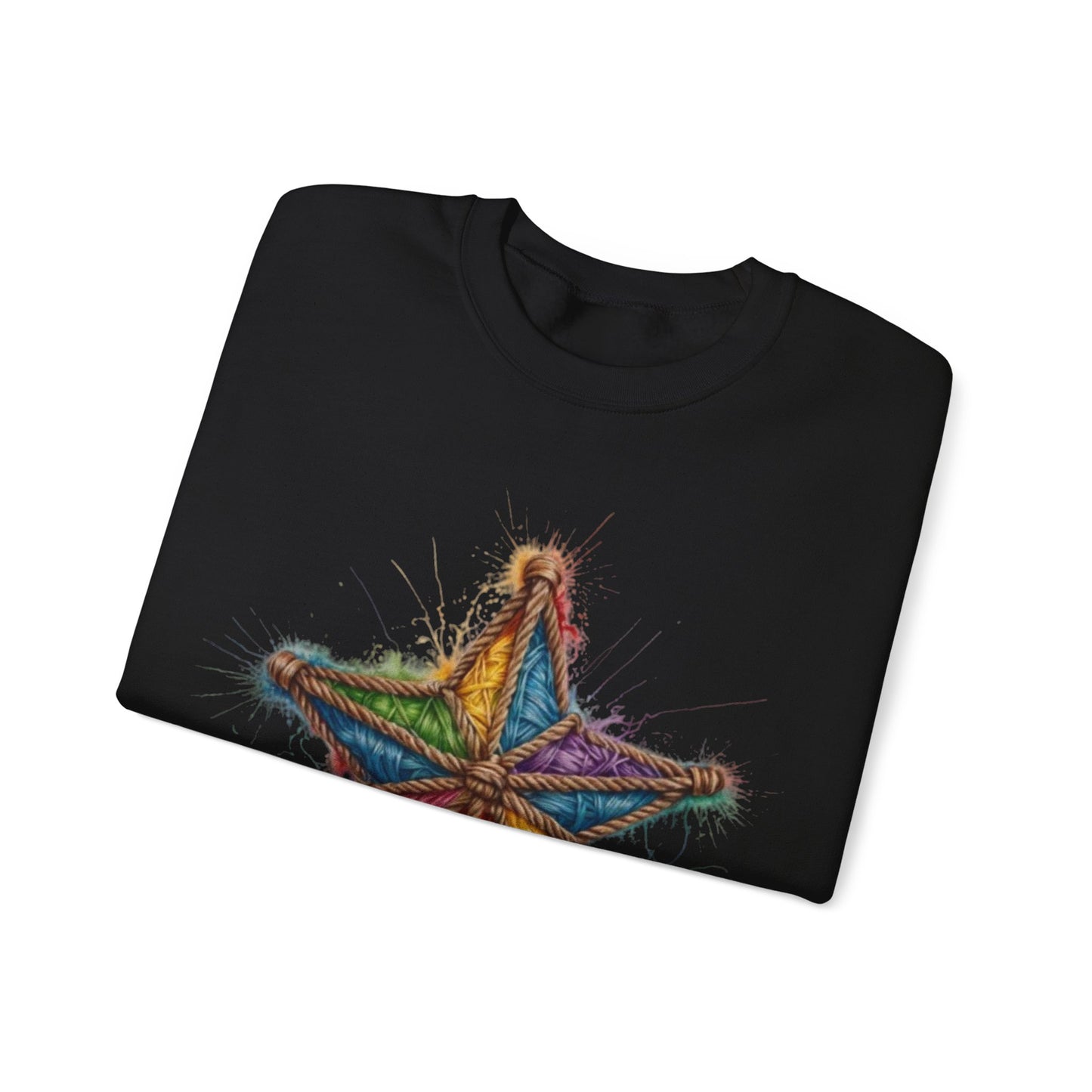 Multicoloured Star Rope Pattern - Unisex Crewneck Sweatshirt