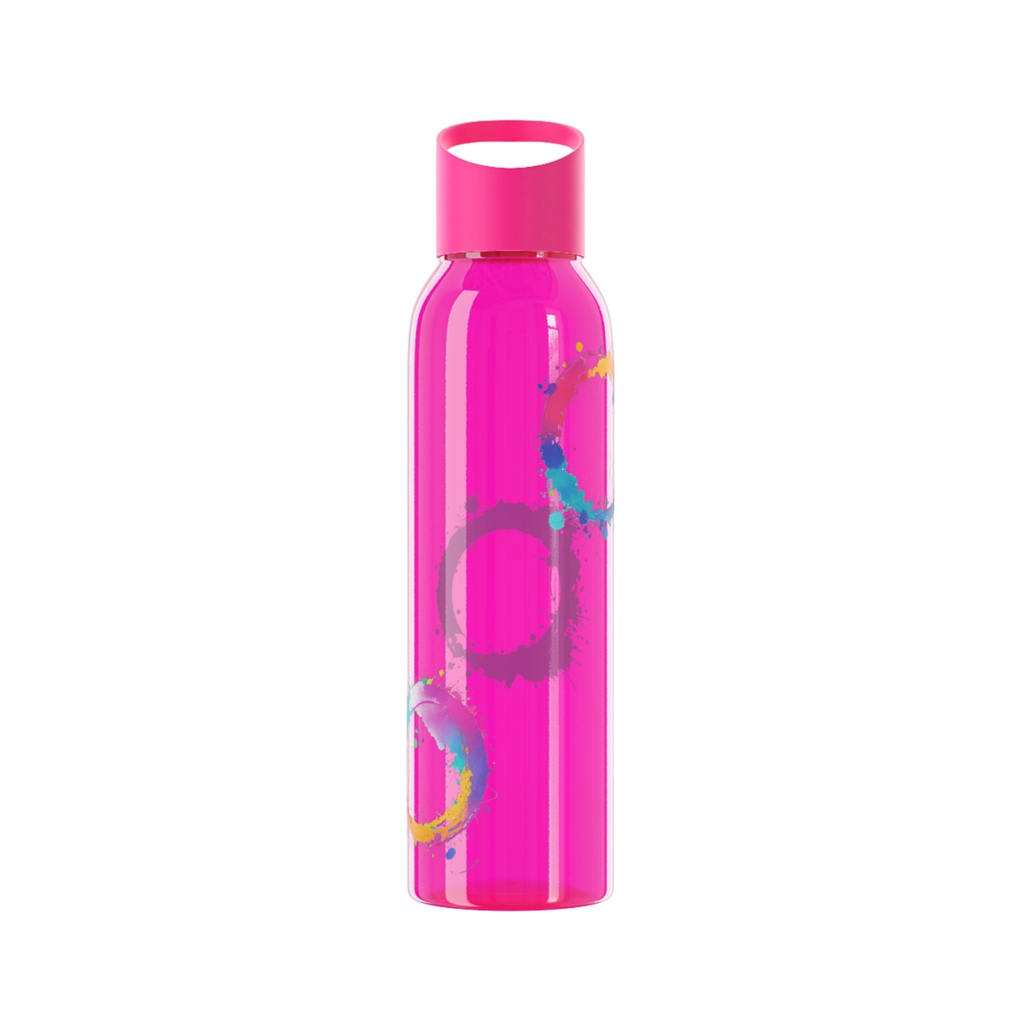 Colourful Circles Paint Art - Sky Water Bottle