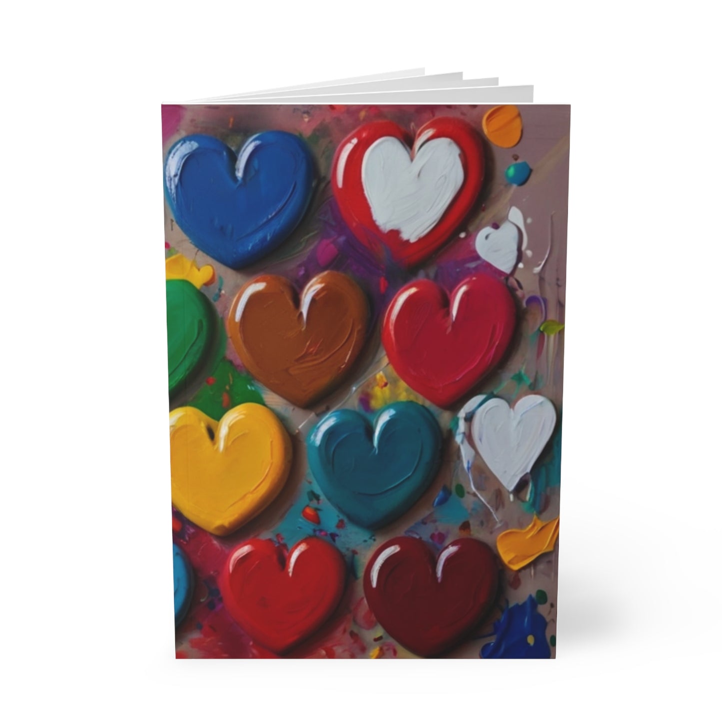 Painted Love Hearts - Softcover Notebook, A5