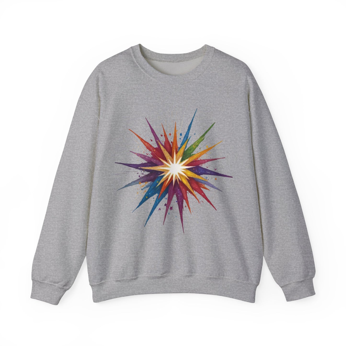 Colourful Exploding Star - Unisex Crewneck Sweatshirt