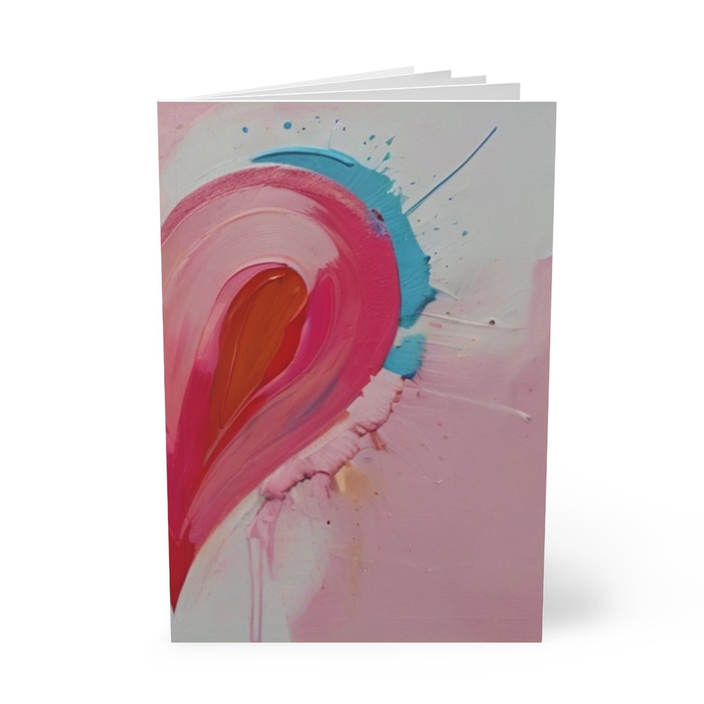 Messy Pink Love Heart - Softcover Notebook, A5