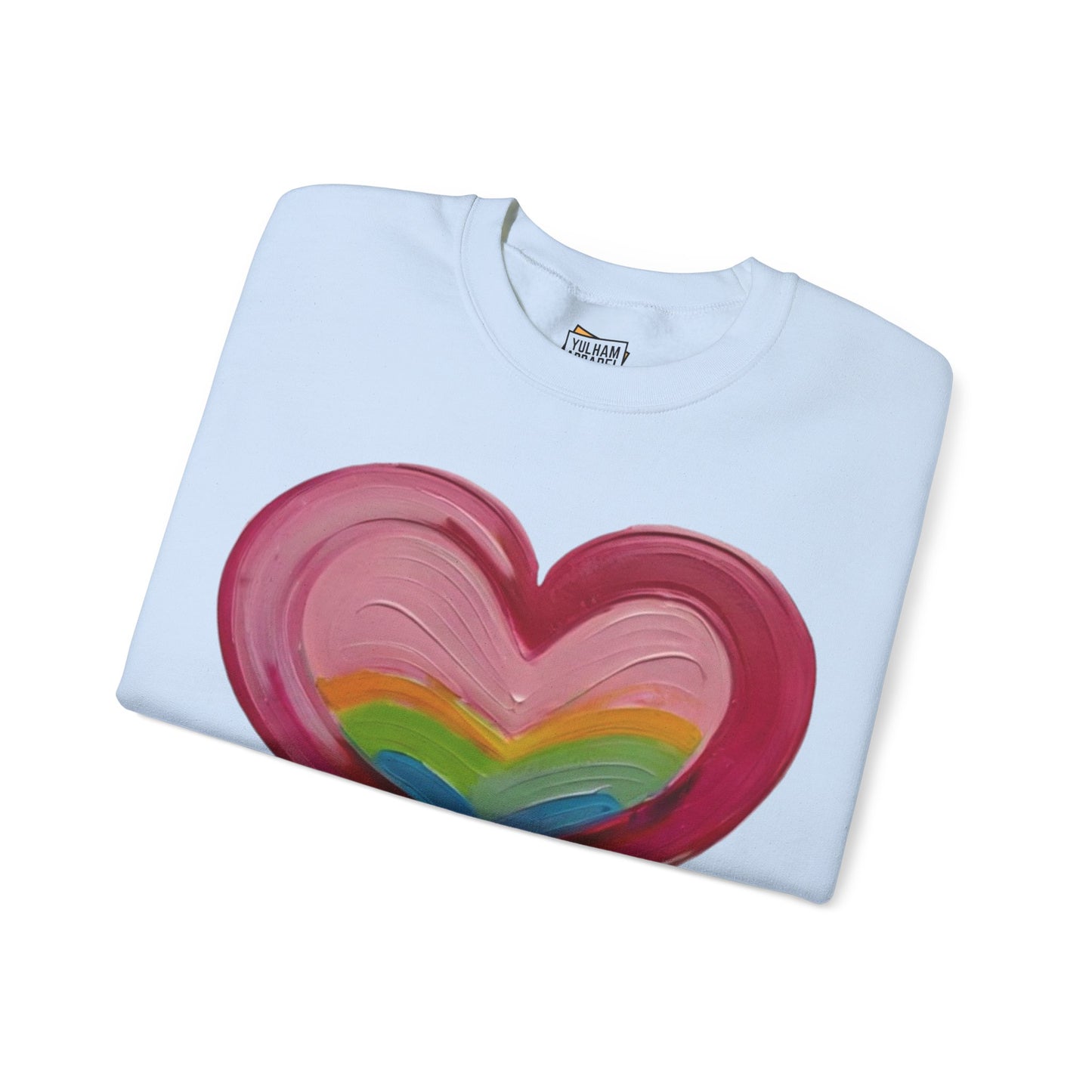 Pink Painted Love Heart - Unisex Crewneck Sweatshirt