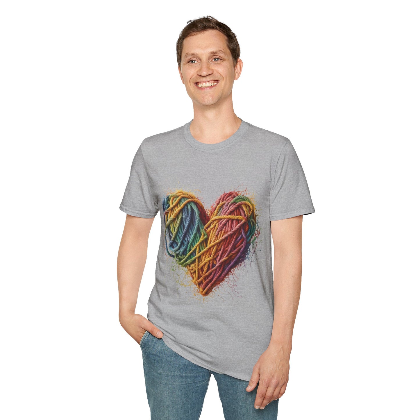 Multicoloured Ropes Love Heart - Unisex T-Shirt